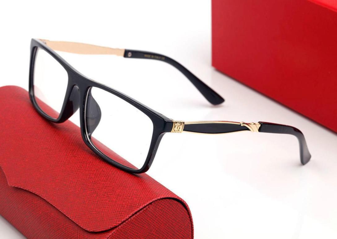 

Classic Santos Men Women Sunglasses Square Frame Clear Lens Buffalo Horns Optical eyeglass Design Logo Antislip Foot Cover Busine3365046