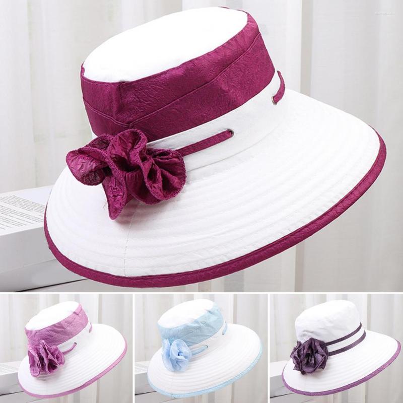 

Wide Brim Hats Stylish Bucket Hat Comfy Patchwork Color Gift Outdoor Travel Beach Sunscreen Sun Fisherman Protection, Dark purple