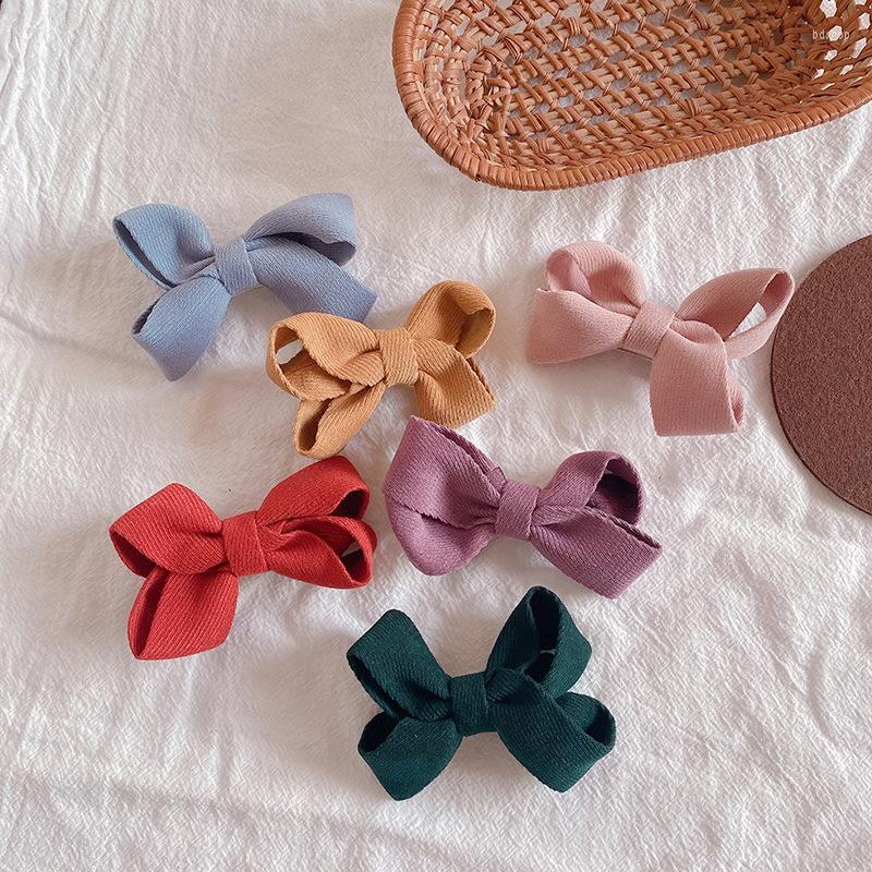 

Hair Accessories Girls Corduroy Bow Clip Barrette Vintage Solid Cotton Pin Sweet Grip Snap Headband Fashion, Green