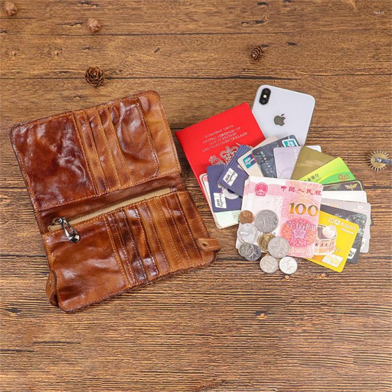 

Wallets Outworn Wallet Genuine Leather Classical Color Men's Pocket Bag Card Holder Phone Case Zipper Note Compartment Full Package, Yellow