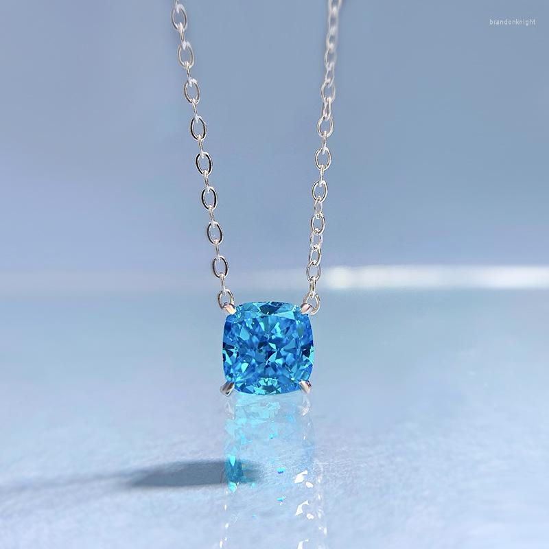 

Chains European And American Minimalist 2ct Pillow Shaped 7 Cut High Carbon Diamond Pendant Sterling Silver Necklace 40 5cm