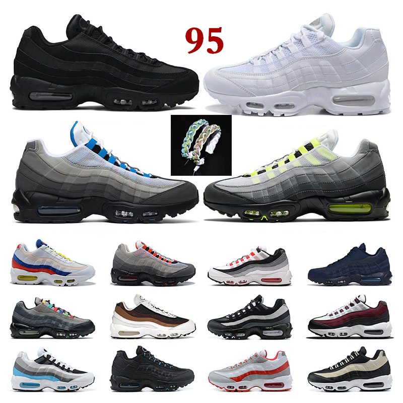 

OG 95 95s Running Shoes Men Women Neon Triple Black White Crystal Blue Solar Red Worldwide Greedy mens trainers outdoor sports jogging walking sneakers, 15