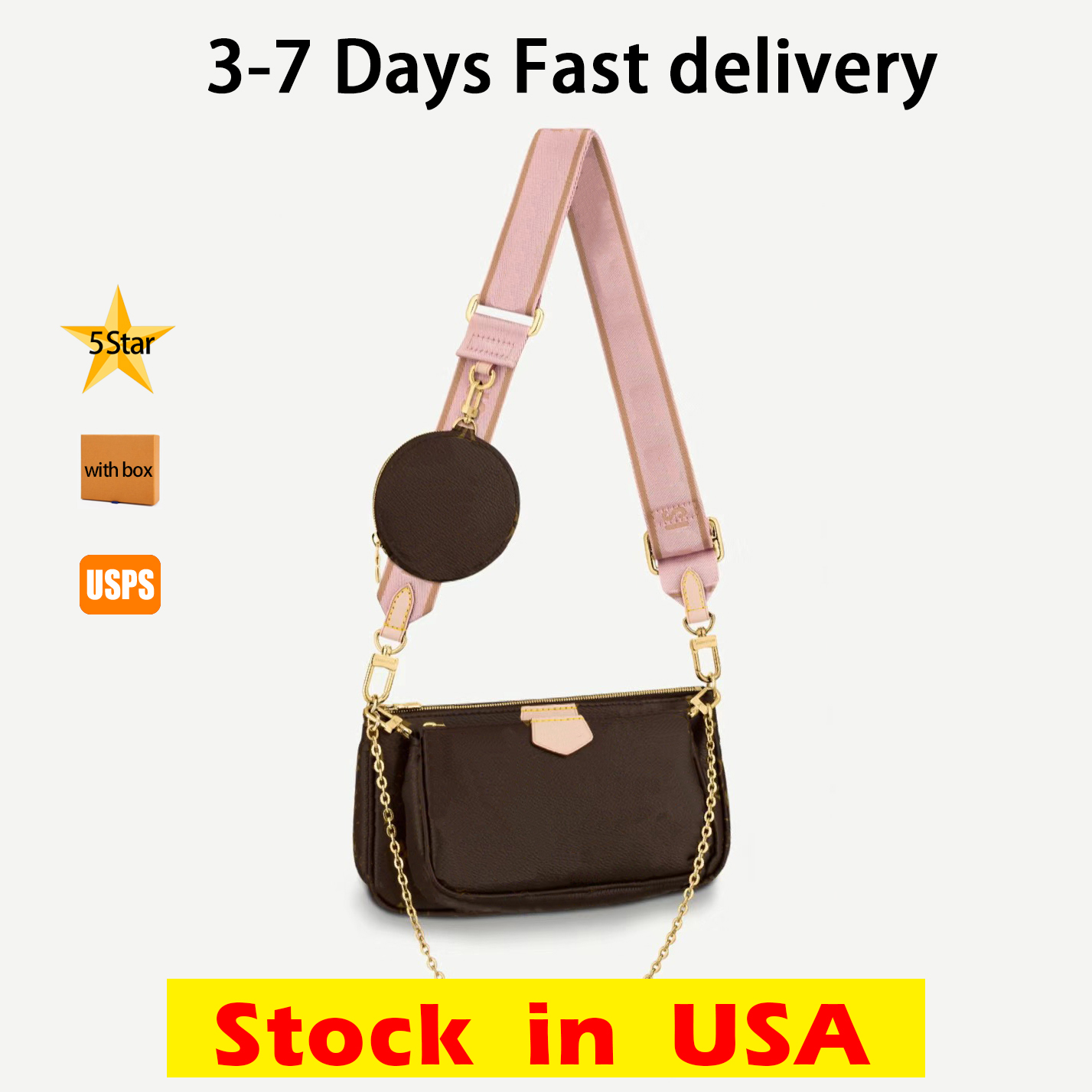 

Multi Pochette Accessories Designer wallets purses Cross Body Shoulder bag designer woman handbag Three-piece M44840 Adjustable And Detachable Luxurys Handbags