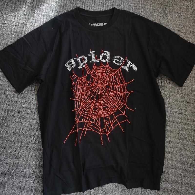 

Designer Sp5der 555 Spider T Shirt Fashion Men's Street Fashion Spider Web Print 2d Loose Short Sleeve T-shirt Top Red Flash Cotton Short Sleeved, Black 6 x 5 blue t-shirt