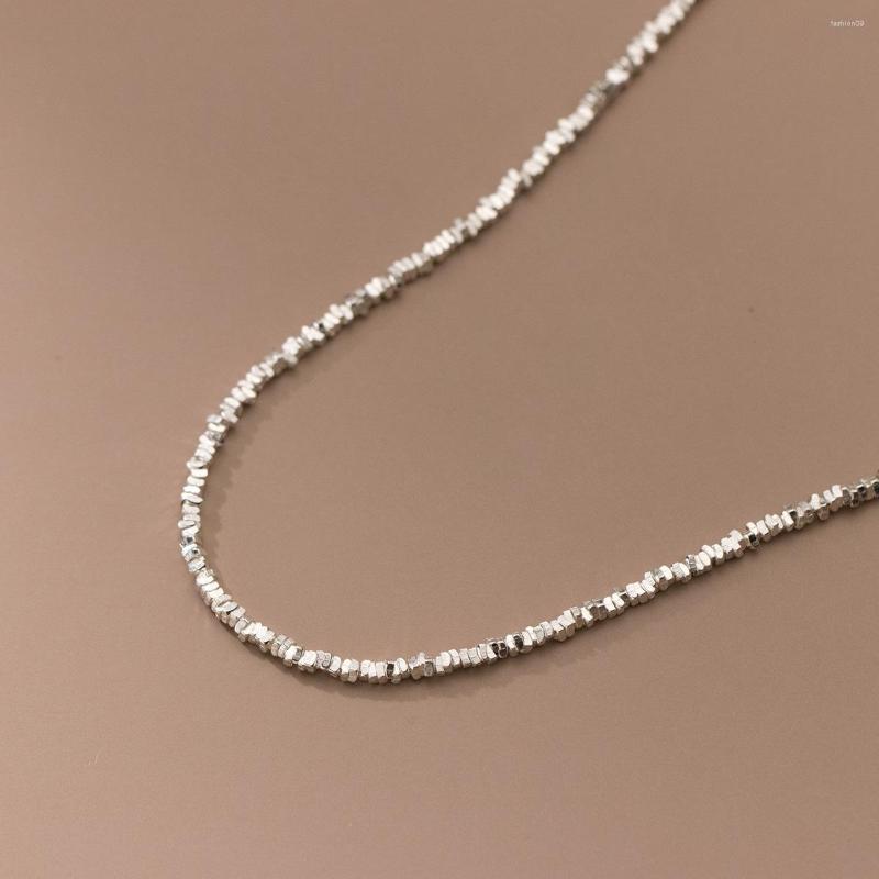 

Chains Women's Necklace 925 Silver Woman On Neck Irregular Bead Women Girls