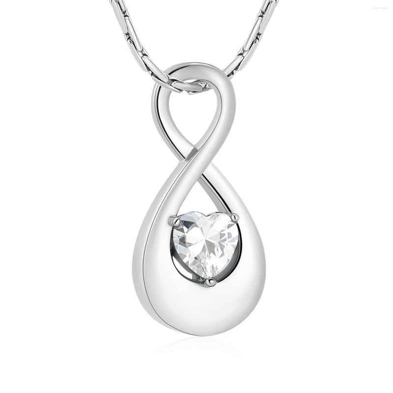 

Pendant Necklaces Infinity Love Urn Necklace For Women Crystal Heart Cremation Jewelry Ashes Keepsake Memorial