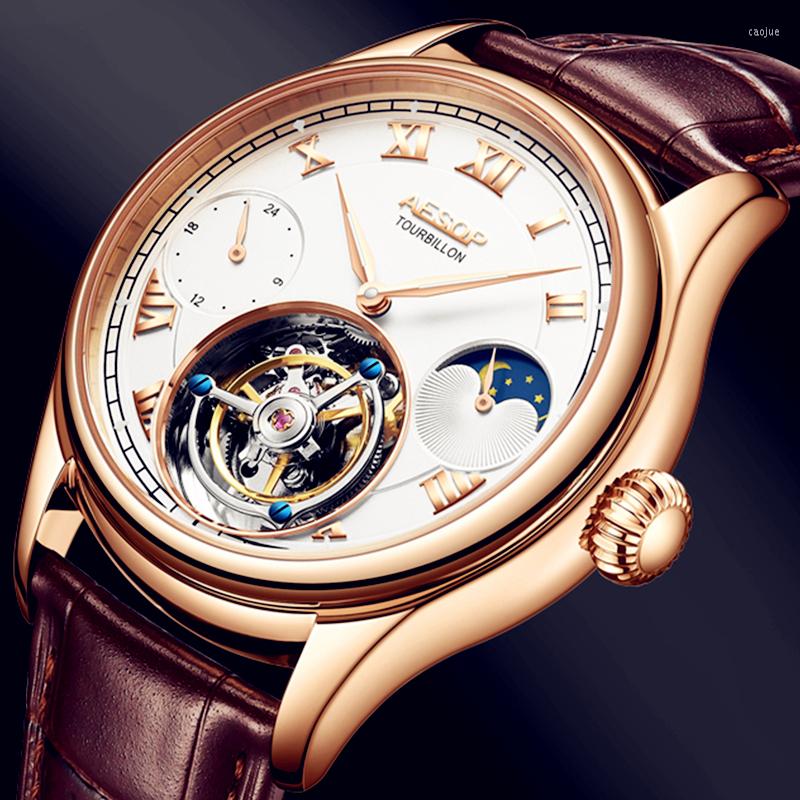 

Wristwatches AESOP Men's Watches Top Automatic Mechanical Watch Sports Sapphire 100M Waterproof Relogio Masculino