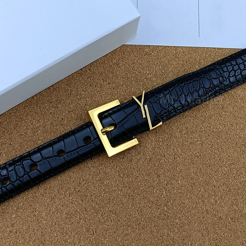 

high-quality men women neutral designer Belt Men's designer belt Cowskin and crocodile pattern gold silver letter buckle 3cm wide belt no box, Free box picking