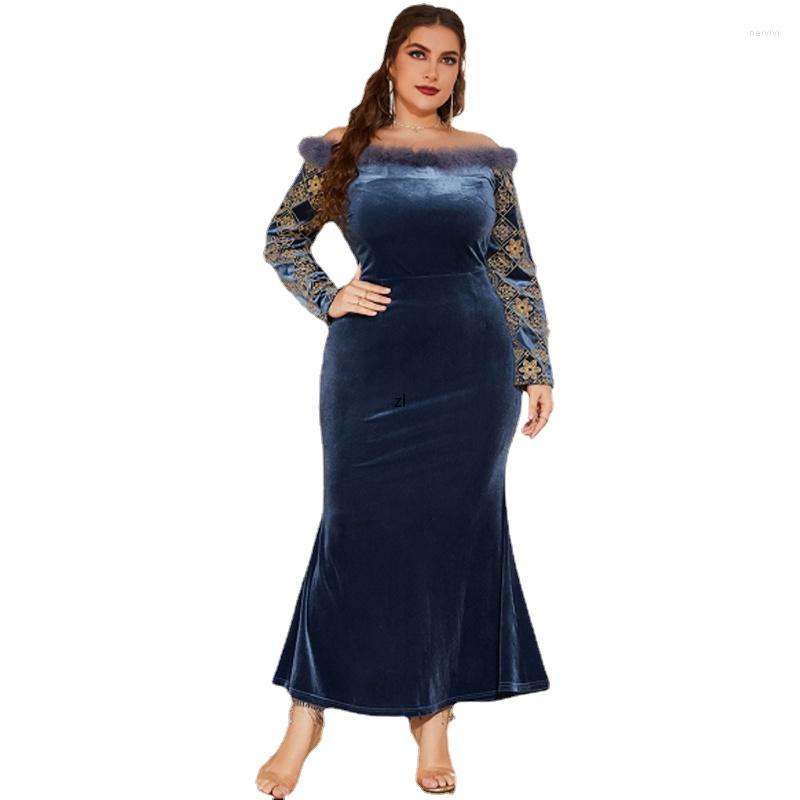 

Ethnic Clothing African Long Maxi Dress Women's Flower Print Slash Neck Off The Shoulder Backless Daily Evening Party Dresses