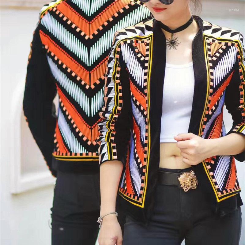 

Men' Suits Spring European And American Men Personalized Embroidery Small Suit Slim Jacket Women' Same Stage Costumes, Black
