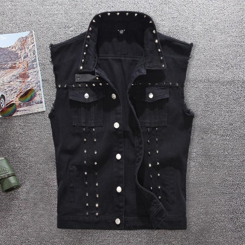 

Men's Vests Men Vest Male Waistcoat Sleeveless Single-breasted Slim Turndown Collar, Black