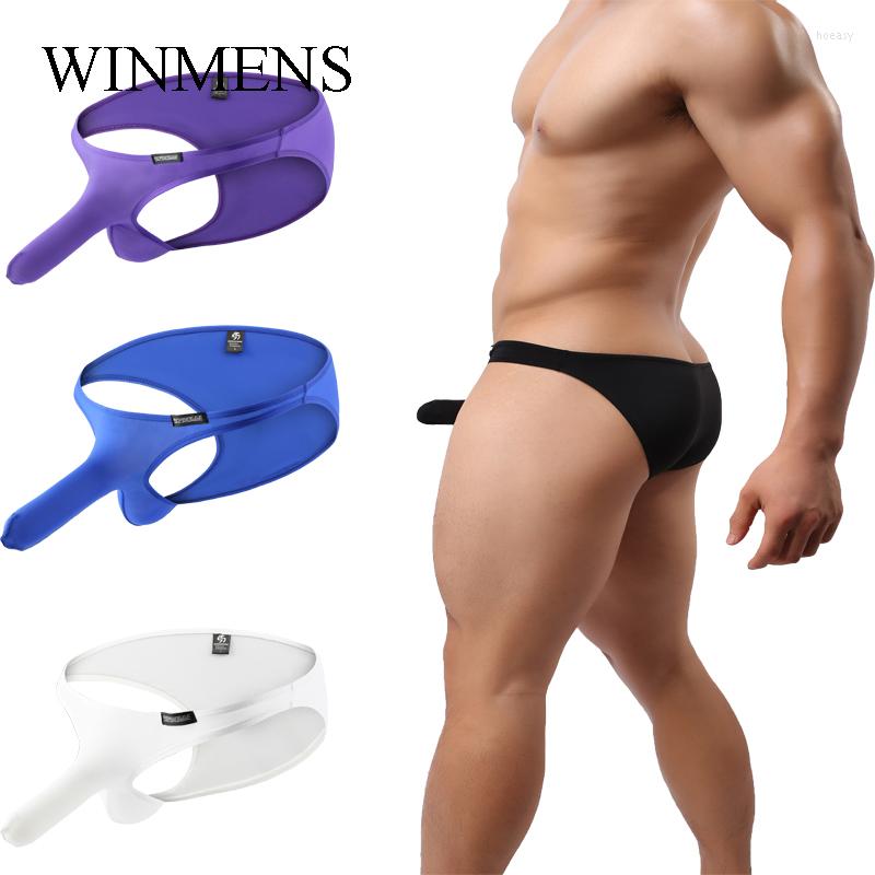 

Underpants Men's Panties Translucent Gay Sexy Elephant Briefs Underwear Sissy Erotic Bulge Dick Pouch Jockstrap Lingerie See Inner, Black