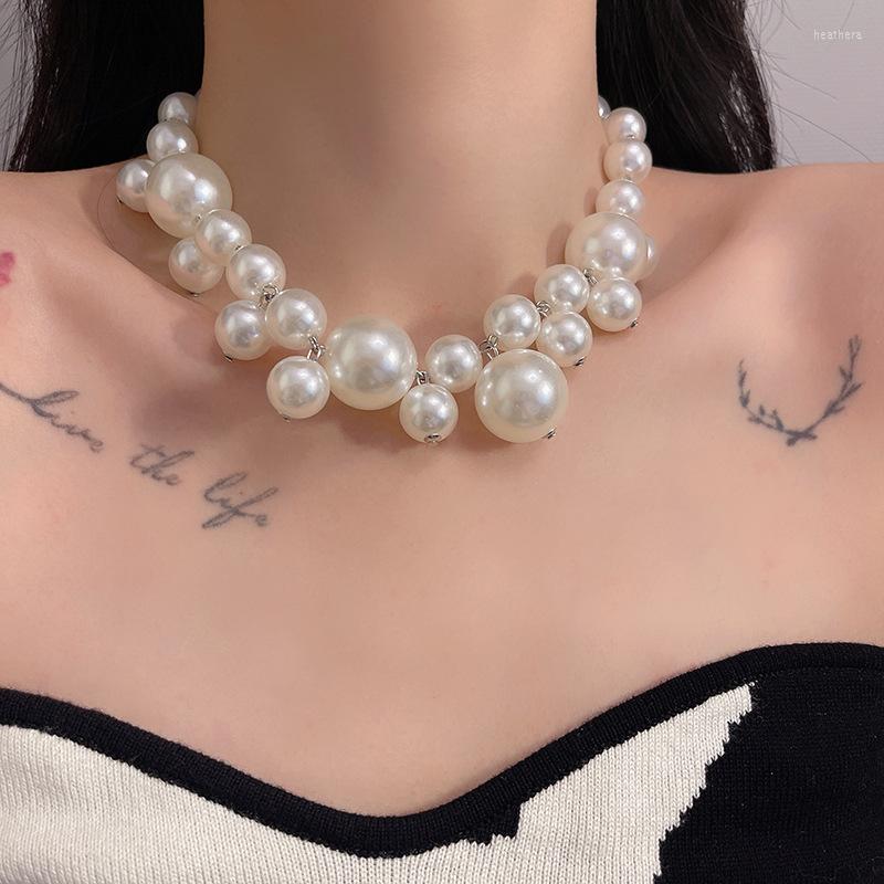 

Choker Ailodo Exaggerated Big Pearl Necklace For Women Elegant Party Wedding Statement Korean Fashion Jewelry Gift 2023