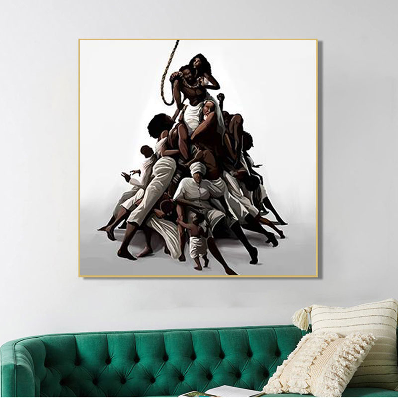 

African People Wall Art Canvas Print Poster Inspiration Paintings Black Man Stronger Together Pictures For Home Wall Decoration