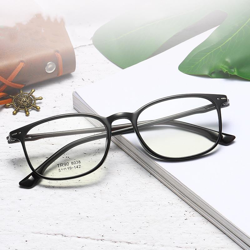 

Sunglasses Frames Fashion TR Flexible Transparent Color Clear Lenses Optical Glasses Frame Korean Square Women Men Literary Rx-able Prescrip