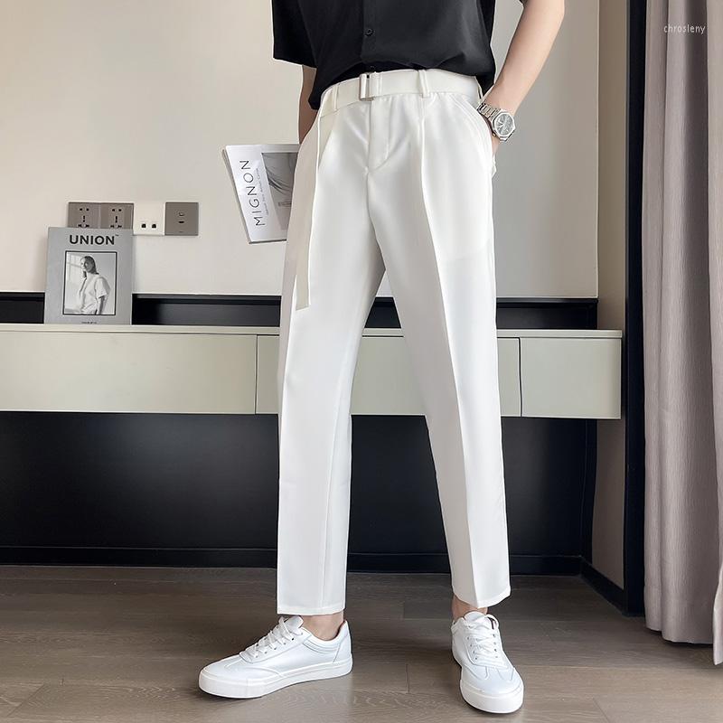 

Men's Suits Loose Suit Dress Korean Pants Trousers -36 Formal Mens Fashion Men Straight White/grey/black Social Slim