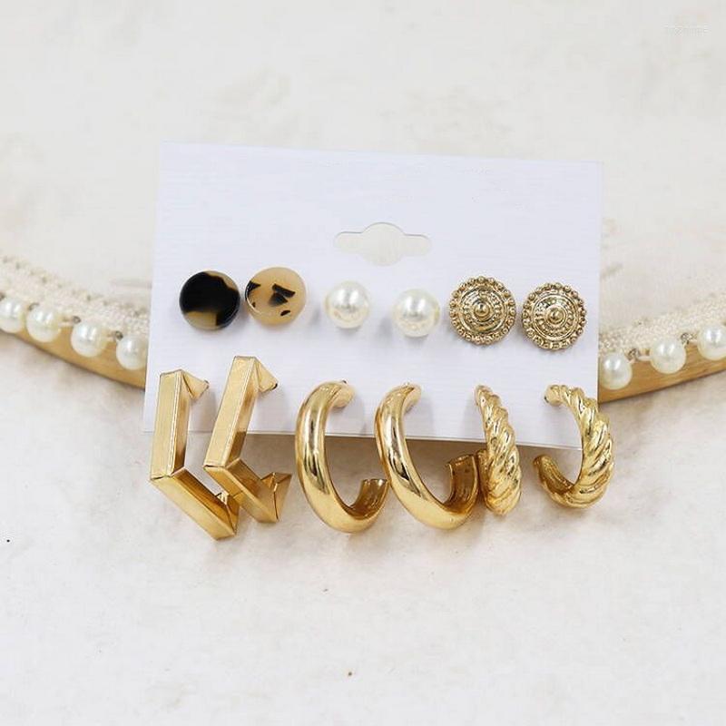 

Dangle Earrings Butterfly Heart Hoop Set Geometric Metal Pearl Zircon Combination Earring For Women Fashion Jewely Gifts Accessories