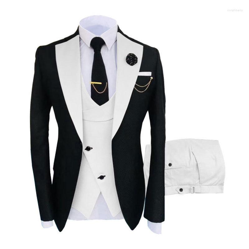 

Men's Suits Men's Suit Three-piece Korean Version Slim-fit Model Business Banquet Hosting Clothing Groomsman Dress Groom Wedding, 15 custom style