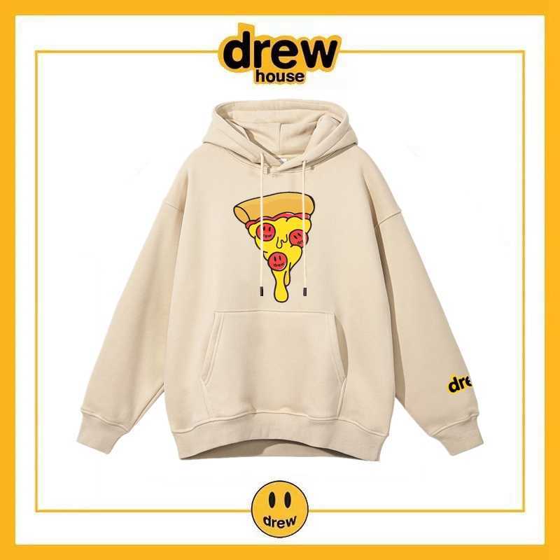 

DrewHouse Pizza Smiling Face Plush Hooded Sweater Fashion Brand High Street Loose Couple Coat Men's Hoodies, Shipping fee