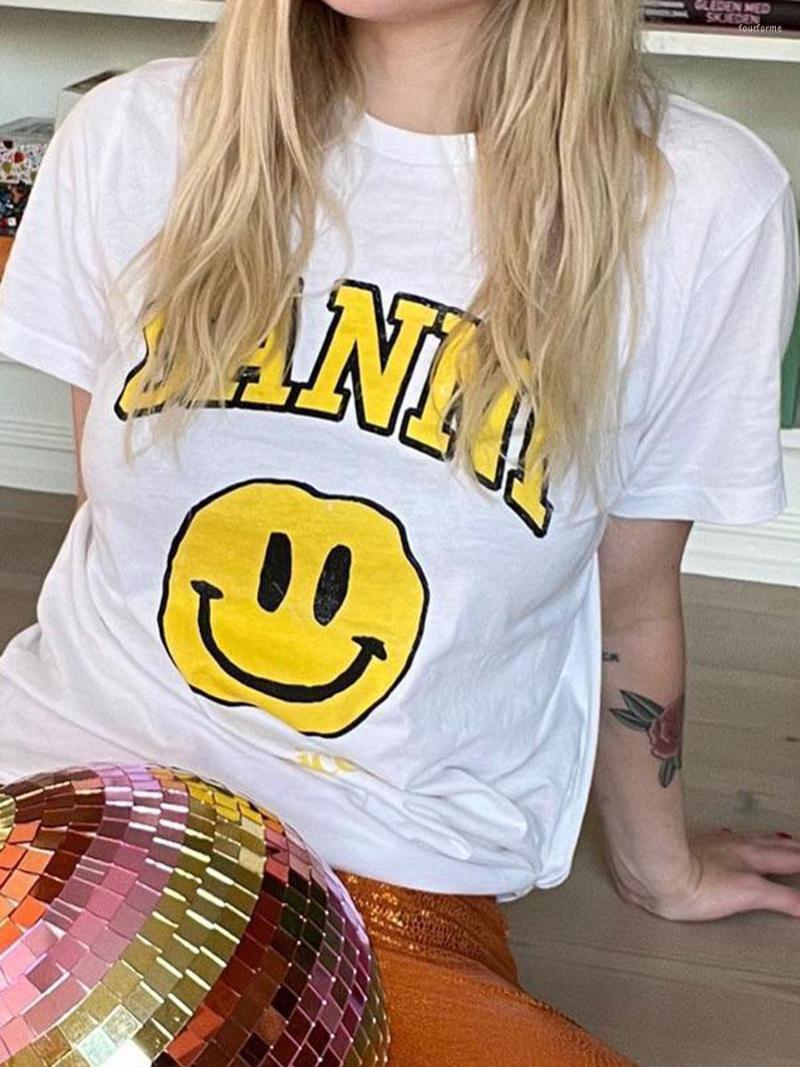 

Women' T Shirts Letter Printed T-shirts Classic Summer Women Round Neck Short Sleeve Casual Top Tees Clothes 2023 Fashion Simple T-shirt, White