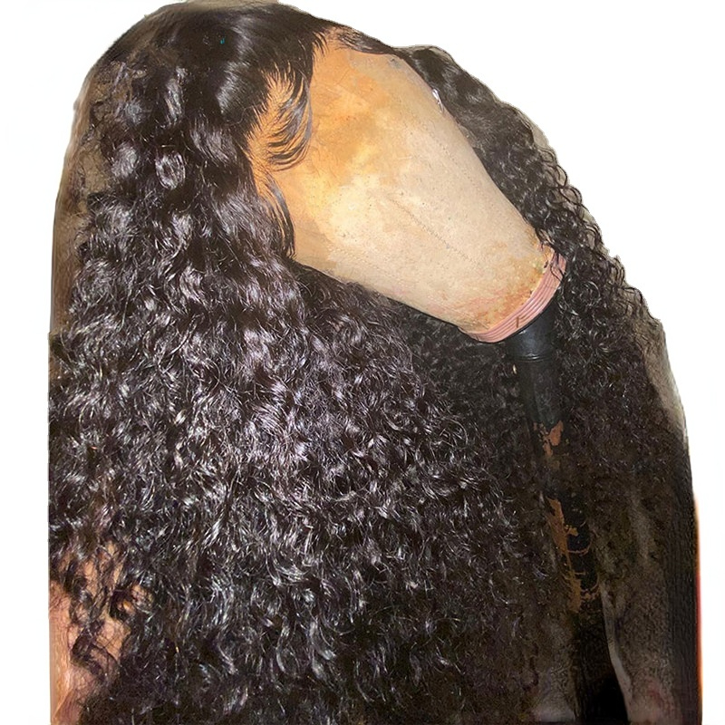 

Lace Front Wig Black Kinky Curly Preplucked 26 Inch 180%Density Glueless With BabyHair Heat Temperature Daily Cosplay Wig