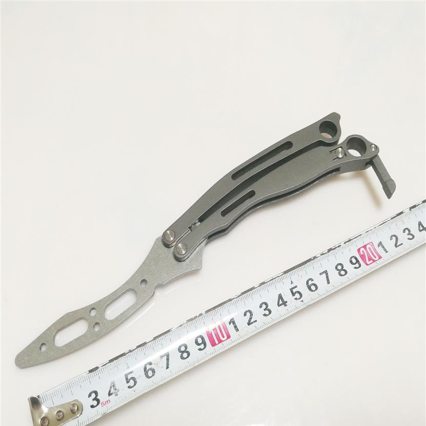 

Tactical Trainer Practice Metal Steel Handle Blunt Dull Training Butterfly Knife324S