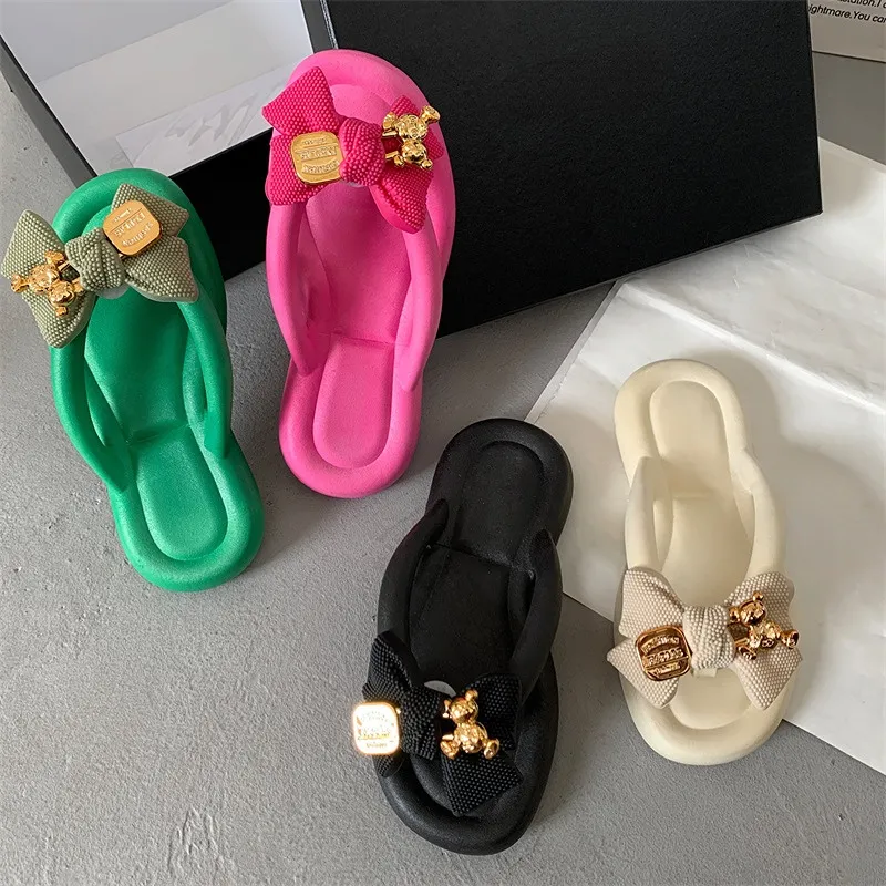 

Summer Slippers Slides Women's Beach Sandals Shoes Designer Flat Flip-Flops, Green