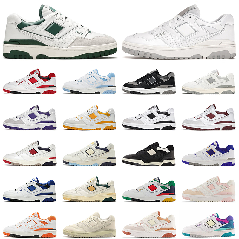 

New Nb550s Running shoes for Couple style white green lace-up balances 550 sports trainers summer outdoor luxury mens shoes Plate-forme leather nbs designer sneakers, Color 7
