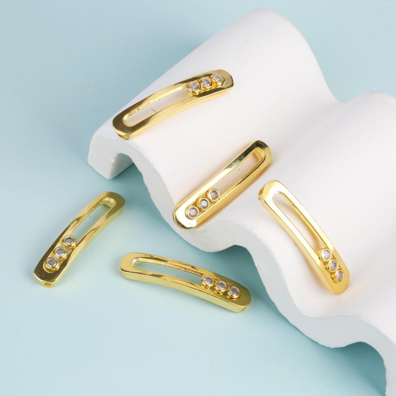 

Charms Zircon Oval Irregular Geometry Bracelet Connector Semifinished Pendant Jewelry Making Creative And Simple 18K Gold Plating