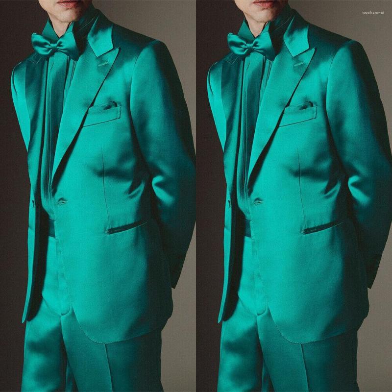 

Men's Suits Green Stin Men Suit Tailor-Made 2 Pieces Blazer Pants One Button Design Shiny Formal Business Causal Party Tailored, Navy blue