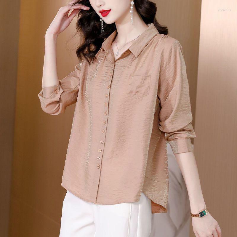 

Women's Blouses Vintage Top Women's Cotton Shirt Or Tops For Woman Spring Summer Cardigan Tunics Long Sleeve, Green