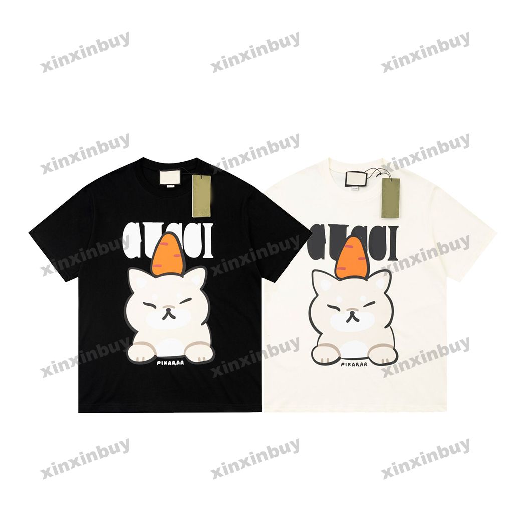 

xinxinbuy Men designer Tee t shirt 23ss Paris animal dog print short sleeve cotton women Black White blue gray XS-L, 01