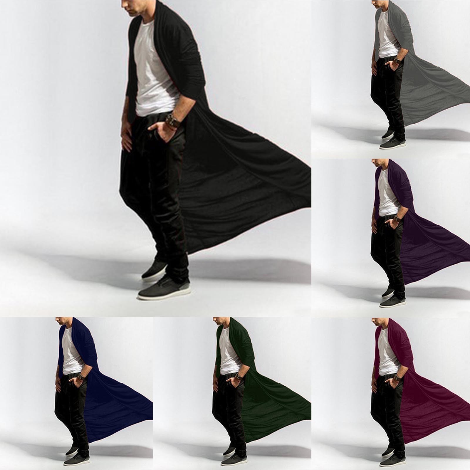 

Men's Trench Coats Color Slim Casual Long Windbreaker Spring Cardigan Jacket Zipper Thin Sleeve Hooded Winter Overcoats 230413, Grey