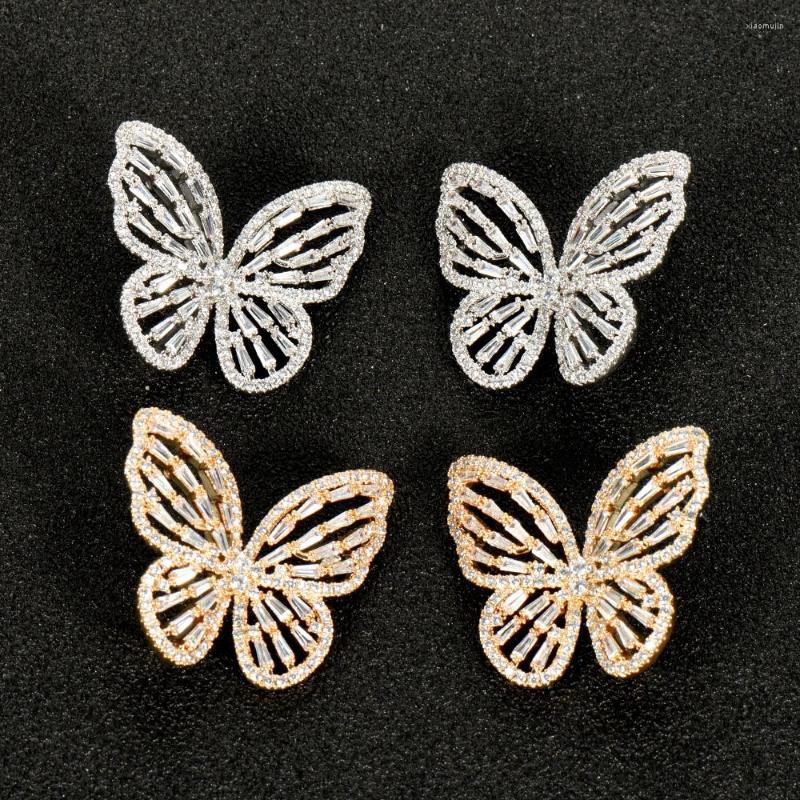 

Stud Earrings Fashion Jewelry Accessories Butterfly Design Bagutte Zirconia Earring For Women Conjuntos De Joyas E-779
