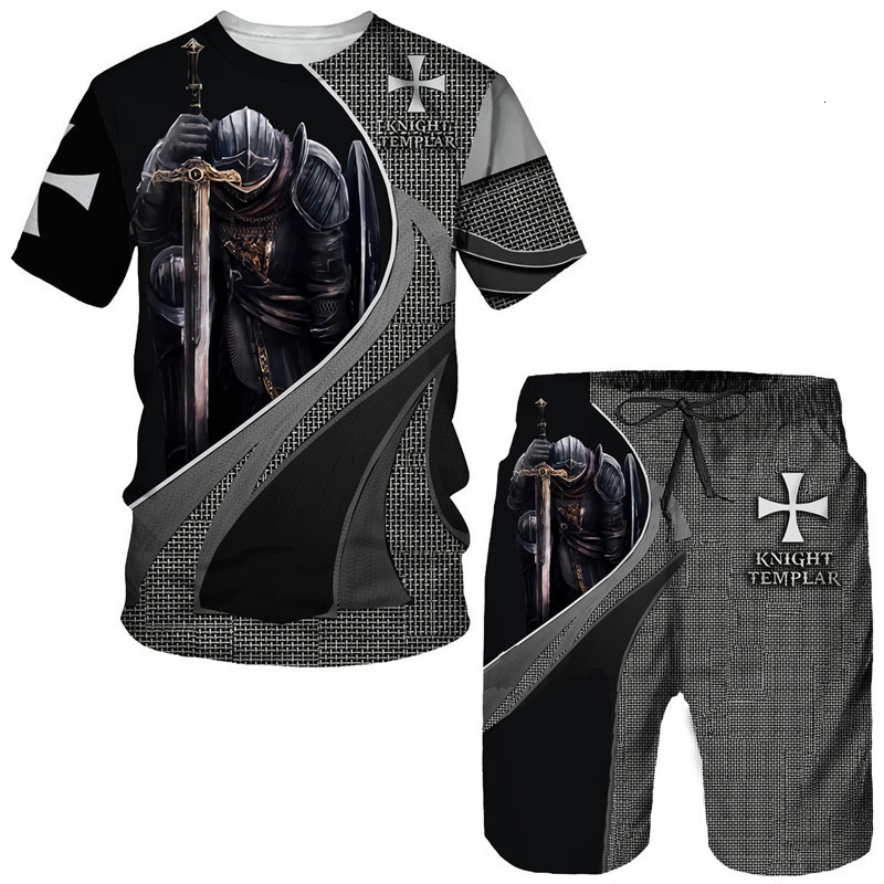 

Men's Tracksuits Knight Templar 3D Print T-Shirt/Shorts/Suit Cool Short Sleeve Retro Style Streetwear Two Piece Set Summer Tracksuit Outfit 230412, Tees-10