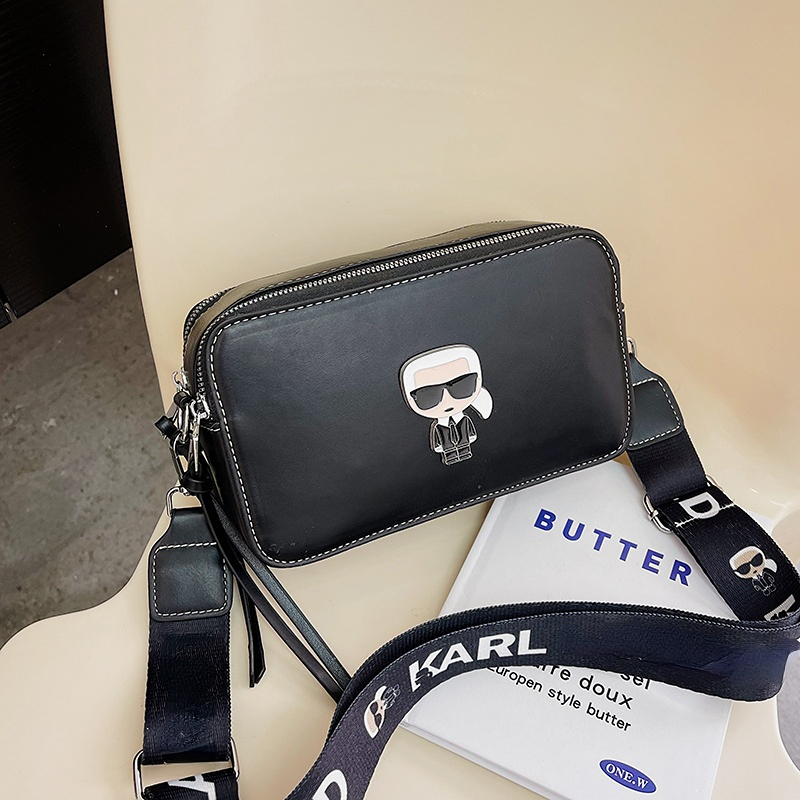 

Cartoon Cross-body Bag Fashion Chain Single Shoulder Small Bags Lock Lock Solid Color Versatile Underarm Bag, Khaki+orange