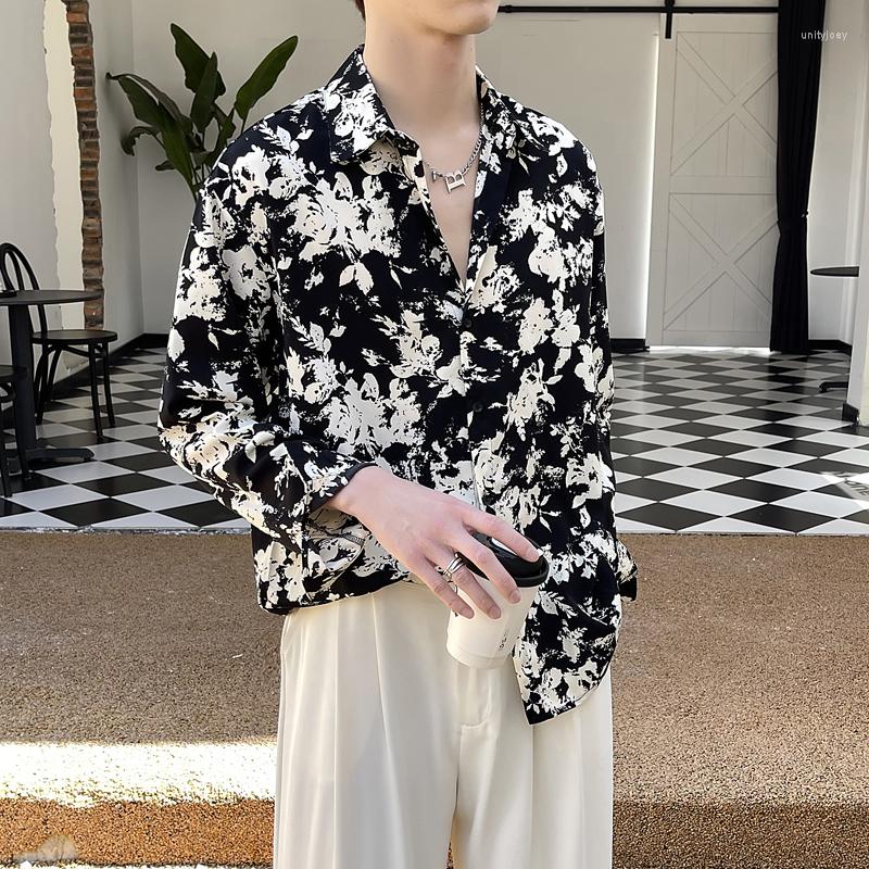 

Men's Casual Shirts J04106 Fashion Men's 2023 Runway Luxury European Design Party Style Clothing