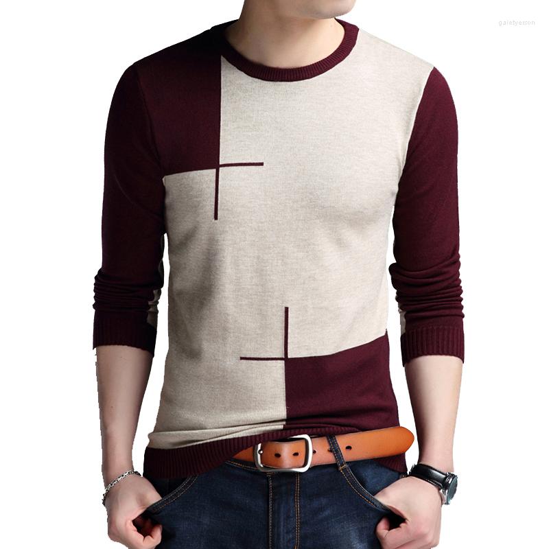 

Men's Sweaters Brand-sweater Spring Autumn Men's Long-sleeved T-shirt Round-neck Edited Knit Shirt Thin Hit-colored Slim Men, Navy pullovers