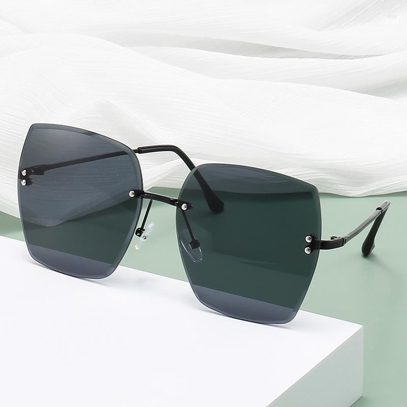 

Sunglasses Women 2023 Frameless Gradient UV Resistant Korean Vintage Glasses