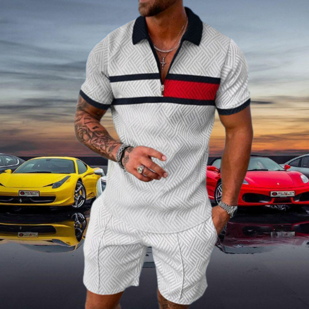 

Mens Tracksuits Summer Polo Set For Men Luxury Brand Male Clothing ShortSleeved Tracksuit Streetwear Casual Social Polo Shirt Two Piece Set 230413, 789