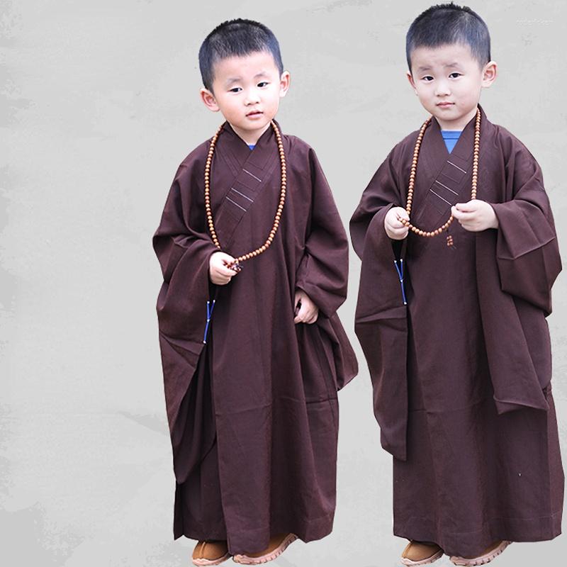 

Ethnic Clothing Cofffee Kids Boy Girl Monks Robes Children Monk Meditation Robe Confession Long Gown Haiqing Clothes For