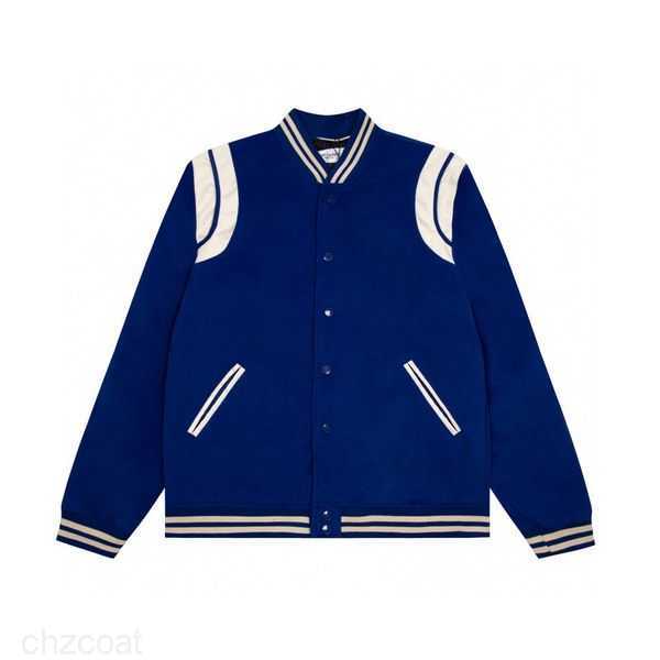 

Mens Designer jacket coat men's street hip-hop Classic retro baseball uniform cashmere Pure color mens casual all-match red parka RJRO