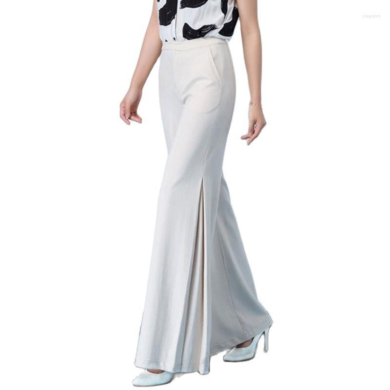 

Women's Pants YUEY Summer Women's Khaki Black Blue Plus Size High Waist Wide Leg Side Splits Fashion Trousers 6XL 8XL Thin