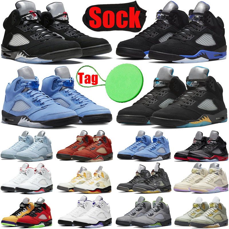 

UNC 5 5s mens basketball shoes Aqua Racer Blue Sail Raging Bull Fire Red Black Metallic Concord What The Bluebird White Cement A Ma Maniere trainers sneakers discount, #20 oreo
