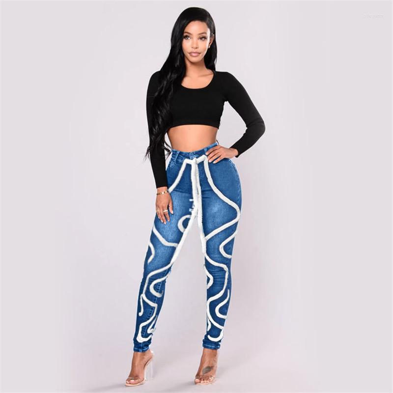 

Women's Pants Spring Women's Products Selling High-waisted Jeans Fashion Temperament Tight Minority Design Casual Pants., Blue