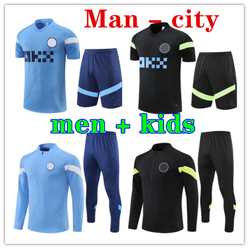 

2022 2023 MaN City tracksuit SOCCER JERSEYS 22 23 HAALAND GREALISH STERLING MANS CITIES MAHREZ Survetement men kids Football jacket training suit Uniforms