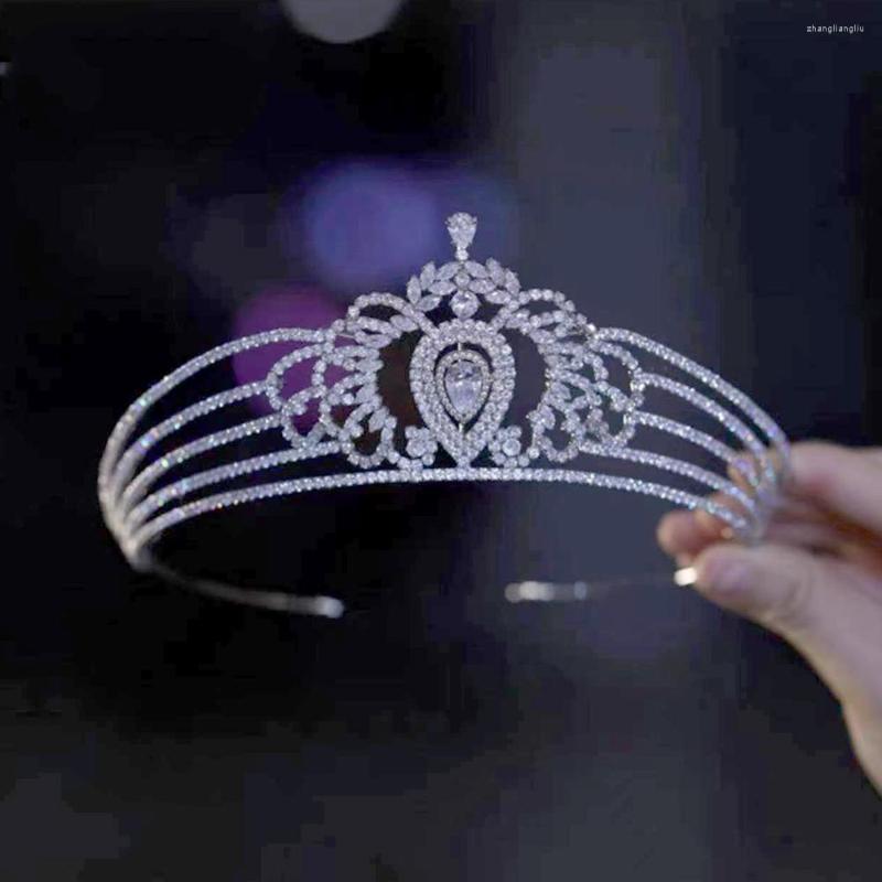 

Wedding Jewelry Sets Asnora Tiara De Noiva Headband Diadema Bridal Crowns For Women Cubic Zircon Crystals Princess Queen Hair Accessories