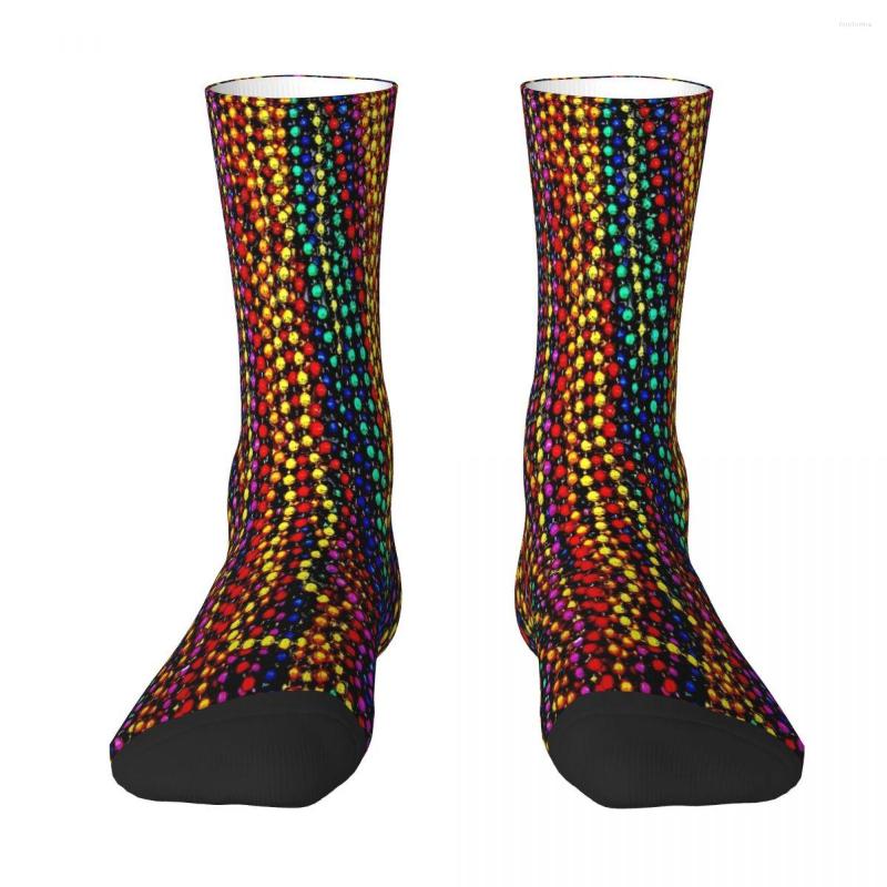 

Men's Socks MARDI GRAS Colorful Beads Print Sock Men Women Polyester Stockings Customizable Design, White