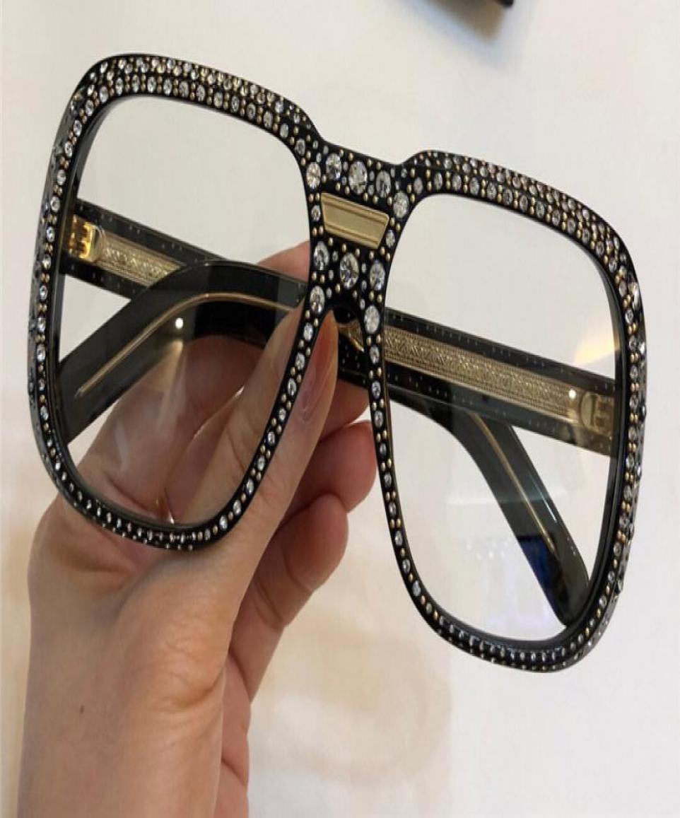 

Luxury Designer 0427 Sunglasses For Women With diamond Stones Design 0427S Square frame glasses Top Quality eyewear UV400 Protect6688227