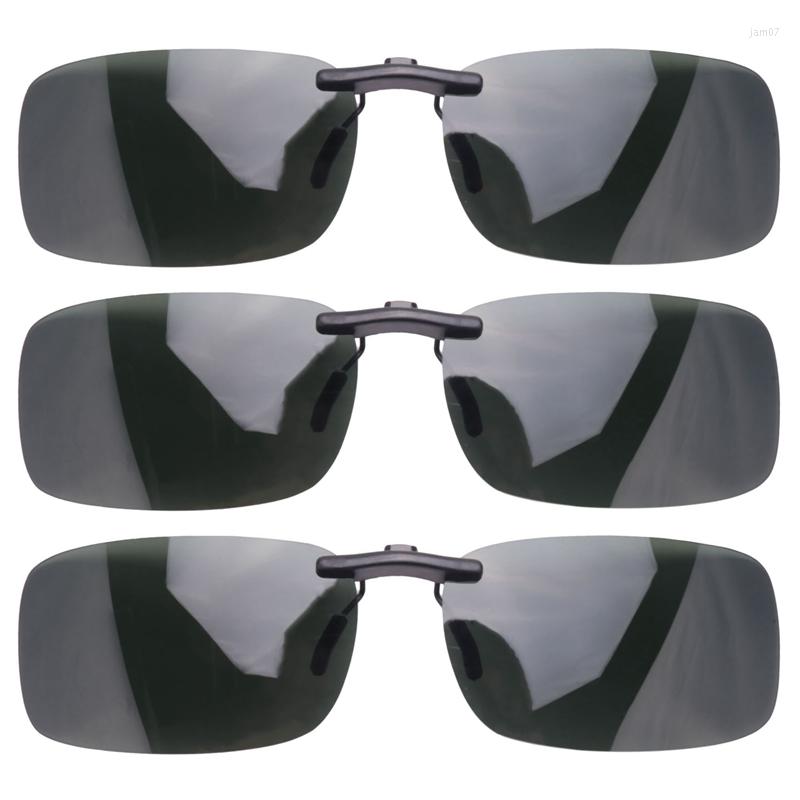 

Sunglasses DOME 3X Unisex Clear Dark Green Polarized Lens Clip On Eyeglasses